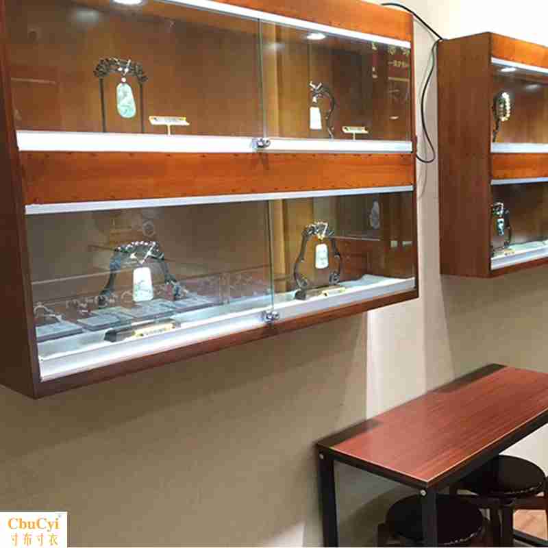 实木复古吊柜珠宝翡翠展示柜玻璃移门壁柜做旧蜜蜡玉器饰品陈列架在类目 商业/办公家具, 货架/展柜, 精品展柜/陈列柜中 - 来自Buy2taobao.com提供专业的淘宝代购服务