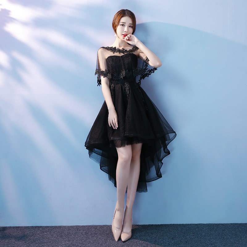 六一主持人礼服女款老师会派对一字肩优雅前短后长显瘦黑色主持人|msdalam kategori Butik wanita / wanita, perkahwinan/Cheongsam/pakaian, pakaian/malam - dari Buy2taobao.com untuk memberikan perkhidmatan ejen Taobao profesional membeli