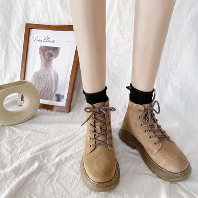 网红马丁靴女英伦风ins潮瘦瘦靴子2019秋冬季新款短靴加绒厚学生