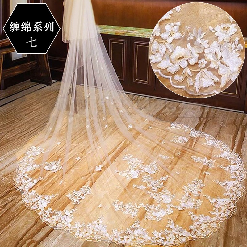 Super long heavy industry Headdress Champagne bride Tailing Headdress Korean Wedding dress wedding Headdress Ultra cents Sen family have more cash than can be accounted forin the Accessories/Leather belt/Hat/Muffler , Wedding dress accessories , Veil category - from Buy2taobao.com to provide professional Taobao agent buy service