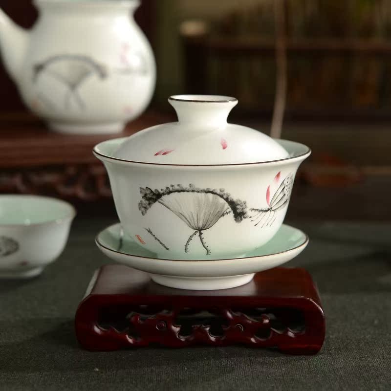 Celadon tea set full set Pastel Kungfu Online tea set Cover bowl teapot Justice cup teacup suit 10 Head Gift Boxin the Tableware , Tea set , Tea package category - from Buy2taobao.com to provide professional Taobao agent buy service