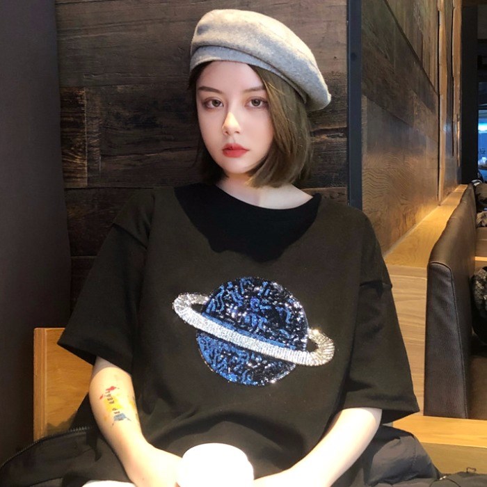 韩国2019夏季新款韩版亮片刺绣星球短袖T恤女宽松休闲上衣半袖潮在类目 3C数码配件, 电子元器件市场, IC集成电路/电机, IC集成电路中 - 来自Buy2taobao.com提供专业的淘宝代购服务