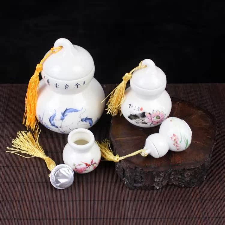 创意小葫芦瓶子 白瓷罐食品密封红茶叶膏方分装 珍珠石斛香粉药丸在类目 餐饮具, 茶具, 茶叶罐中 - 来自Buy2taobao.com提供专业的淘宝代购服务
