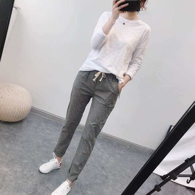 黑白雙色下擺破洞竹節棉T恤女長袖寬松韓版體恤衫在類目 女裝/女士精品, T恤中 - 來自Buy2taobao.com提供專業的淘寶代購服務