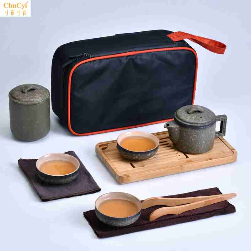 岩贞堂 功夫日式黑陶旅行小茶具套装家用便携快客杯简约迷你户外|msdalam kategori pinggan mangkuk, set teh, Kung Fu teh - dari Buy2taobao.com untuk memberikan perkhidmatan ejen Taobao profesional membeli