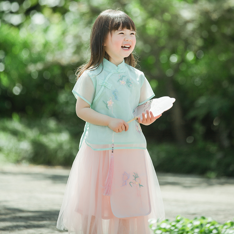 children Hanfu girl ancient costume Chinese style Children's clothing Embroidery suit baby Improvement Tang costume Piece suitin the Children/Baby/Family fitted , Children's Robes/Costume/National costume , Costume category - from Buy2taobao.com to provide professional Taobao agent buy service