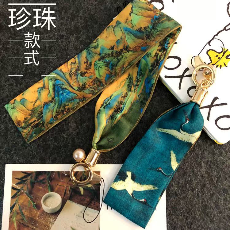 中国风仙鹤珍珠丝巾手机挂绳挂脖女款手机绳吊绳子短款手绳手腕绳|ruв категории Цифровые аксессуары, аксессуары для мобильных телефонов, аксессуары для мобильных телефонов, мобильный телефон/телефон цепь - от Buy2taobao.com для оказания профессиональной услуги покупки агента Taobao