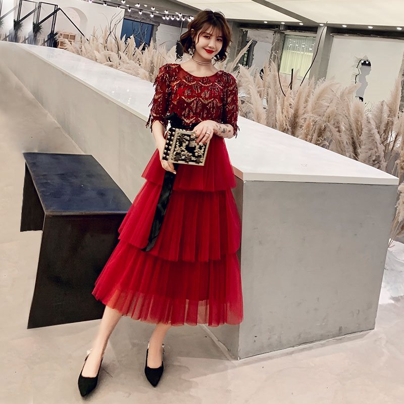 敬酒服新娘2019春款小个子红色结婚夏季新款礼服裙女亮片平时可穿|ruв категории Женская одежда, Cвадебные платья, платье/вечернее платье - от Buy2taobao.com для оказания профессиональной услуги покупки агента Taobao