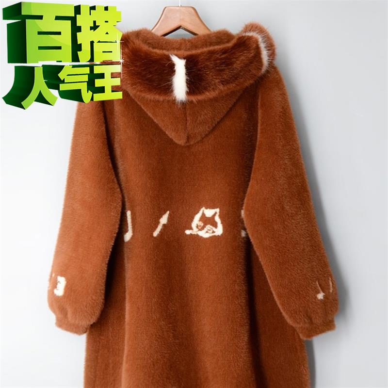 2018 Cashmere coat Mid length version coat Hooded thickening Plush Easy Autumn and winter new patternin the Women's clothing/Boutique , Sweaters category - from Buy2taobao.com to provide professional Taobao agent buy service