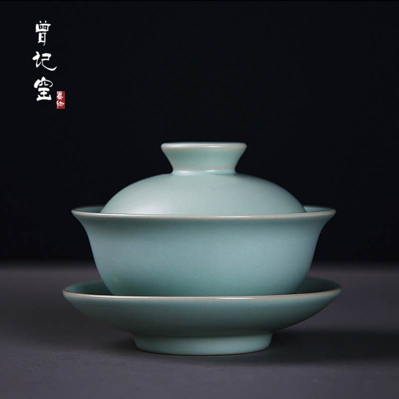 汝窑盖碗茶杯 三才碗开片可养泡茶茶碗功夫茶具敬茶碗茶备陶瓷|ruв категории посуда, чайный сервиз, супник - от Buy2taobao.com для оказания профессиональной услуги покупки агента Taobao