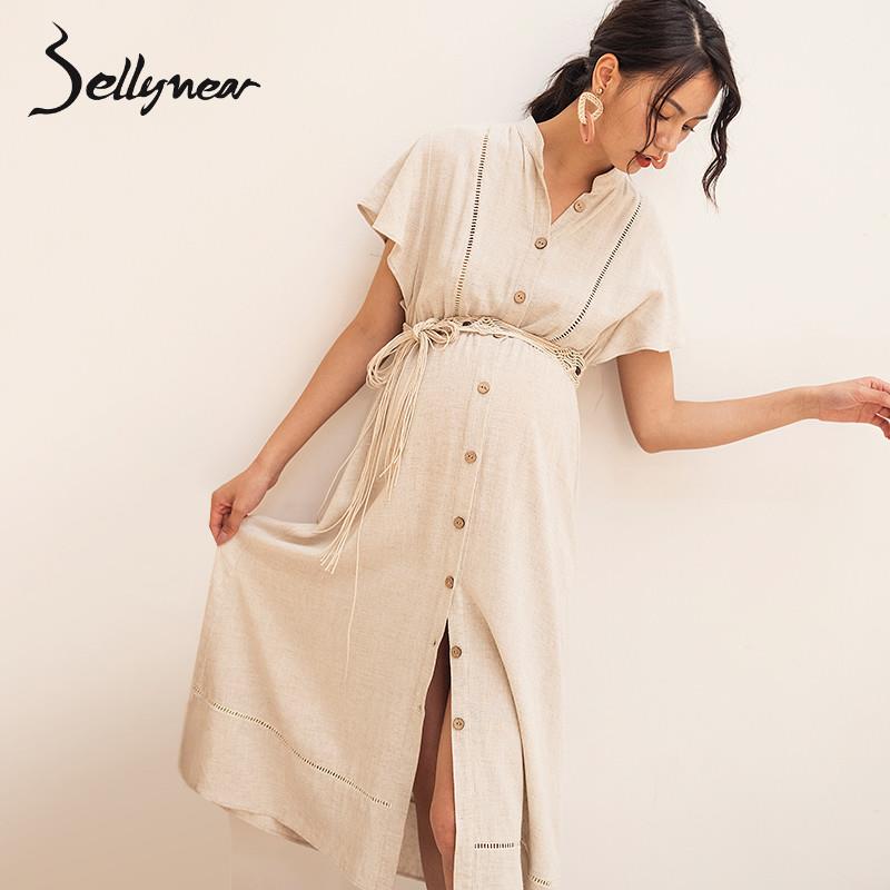 BELLYWEAR孕婦棉麻襯衣裙2019夏季新款經典寬松小立領長款孕婦裙在類目 孕婦裝/孕產婦用品/營養, 孕婦裝, 連衣裙中 - 來自Buy2taobao.com提供專業的淘寶代購服務