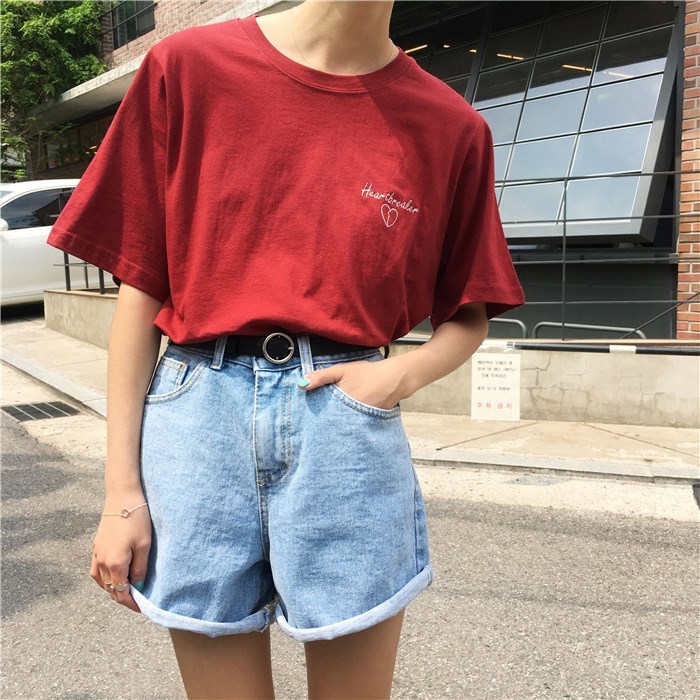 牛仔短裤女夏2019新款韩版基础款水洗高腰百搭卷边阔腿热裤送腰带在类目 女装/女士精品, 牛仔裤中 - 来自Buy2taobao.com提供专业的淘宝代购服务