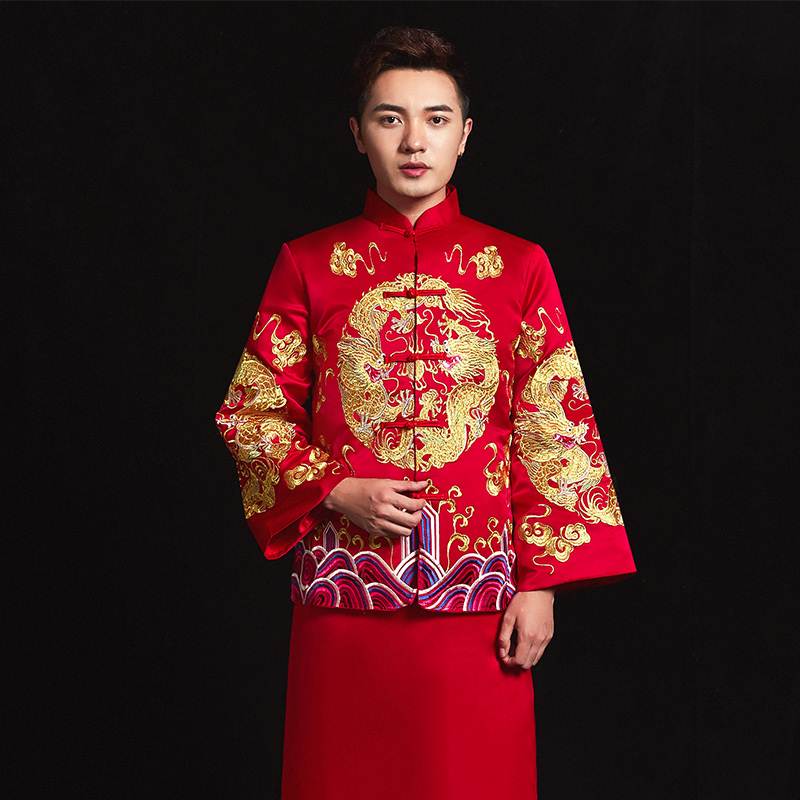 花作衣秀禾服男新郎男士礼服结婚男装古装秀禾男士服装结婚中式在类目 男装, 民族服装中 - 来自Buy2taobao.com提供专业的淘宝代购服务