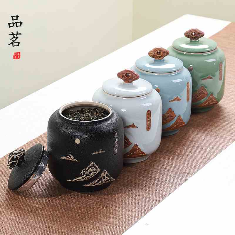 品茗茶葉罐家用創意陶瓷大號綠茶半斤裝普洱茶密封罐茶葉包裝空盒在類目 餐飲具, 茶具, 茶葉罐中 - 來自Buy2taobao.com提供專業的淘寶代購服務