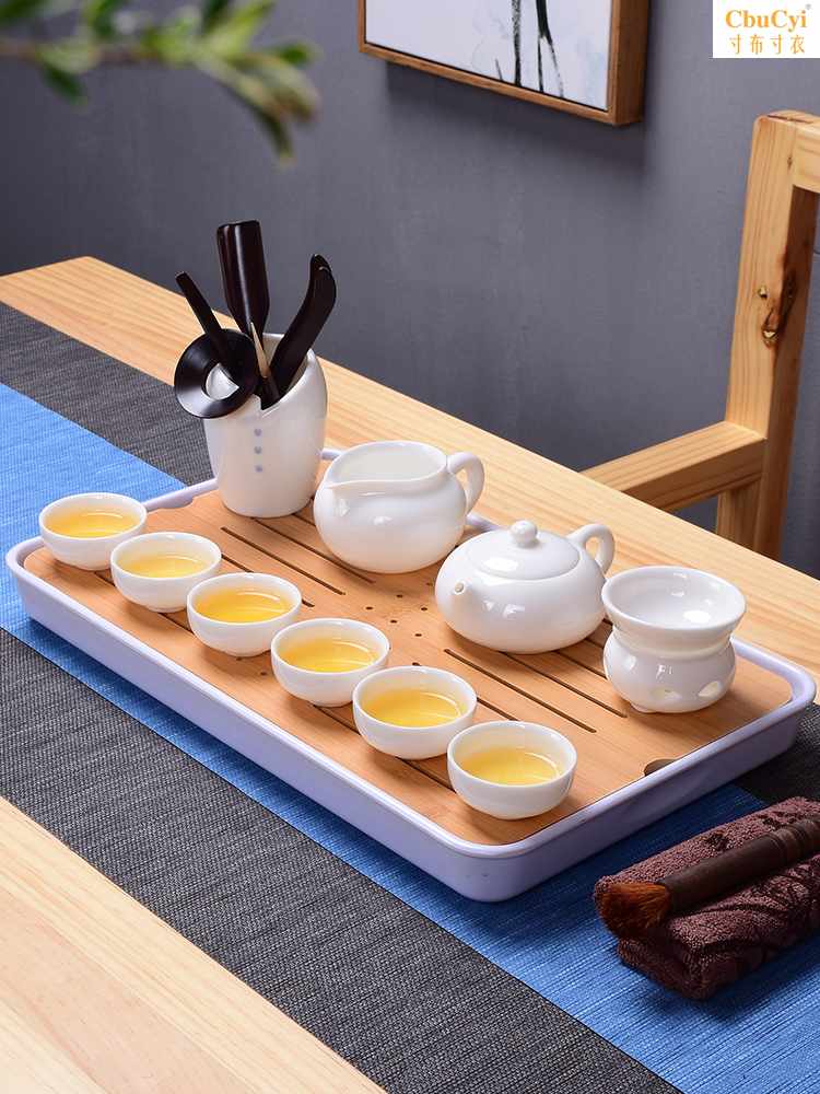 日式茶具套裝德化白瓷功夫茶具整套茶壺茶杯蓋碗簡約家用現代茶盤在類目 餐飲具, 茶具, 功夫茶具中 - 來自Buy2taobao.com提供專業的淘寶代購服務