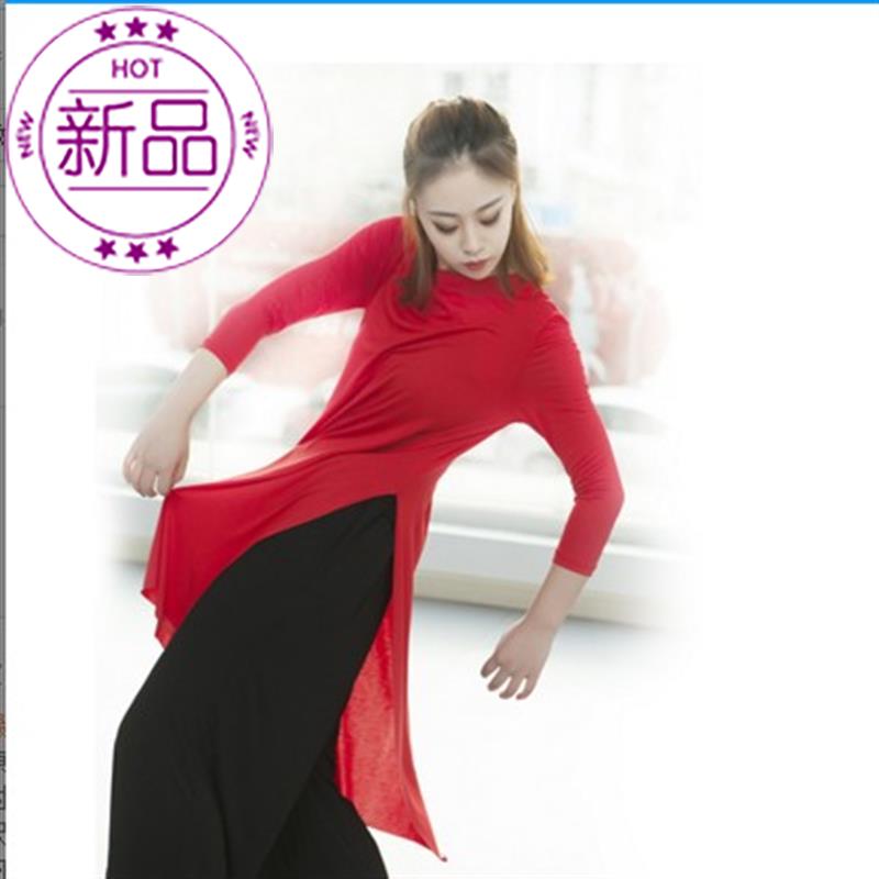 新款现代舞上衣开叉舞蹈服练功服女中长款古典舞服装瑜伽服v舞蹈在类目 运动/瑜伽/健身/球迷用品, 舞蹈/健美操/体操, 现代舞, 现代舞服装中 - 来自Buy2taobao.com提供专业的淘宝代购服务