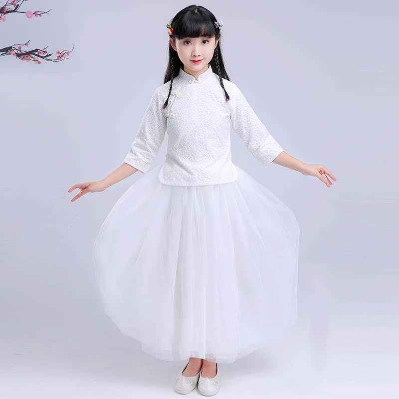children cheongsam Chinese style Tang costume Children's clothing Big boy Chinese style girl Child summer Retro Princess Dress suitin the Children/Baby/Family fitted , Children's Robes/Costume/National costume , Cheongsam category - from Buy2taobao.com to provide professional Taobao agent buy service