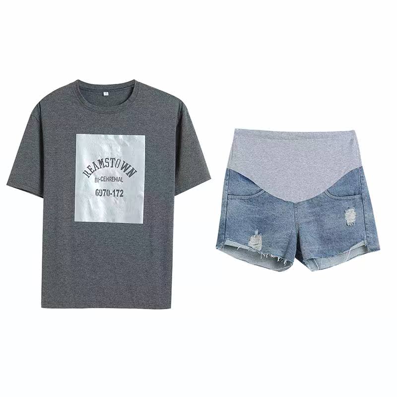 孕妇装时尚牛仔托腹裤 夏季潮妈短裤宽松3-6-9个月大码外穿怀孕潮|msdalam kategori Bekalan Ibu / Ibu / Pemakanan, 孕妇裤/托腹裤, 孕妇直筒裤 - dari Buy2taobao.com untuk memberikan perkhidmatan ejen Taobao profesional membeli