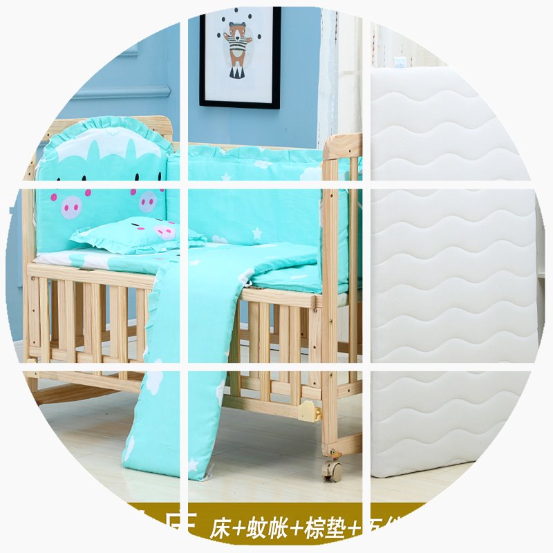 软垫婴儿床可调节高度2019年单人床带滑轮夏天床边悠悠床木头蚊账|msdalam kategori lampin/Xihu/makan/push pelarik, Crib/katil-katil bayi/Cradle/kerusi, katil-katil bayi/katil kanak-kanak - dari Buy2taobao.com untuk memberikan perkhidmatan ejen Taobao profesional membeli
