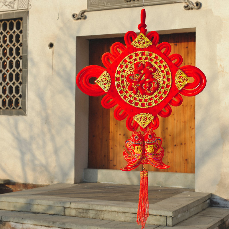 中国结挂件 大中国结 喜庆红福春节用品挂鱼中国结|msdalam kategori bekalan perayaan/hadiah, simpulan cina - dari Buy2taobao.com untuk memberikan perkhidmatan ejen Taobao profesional membeli
