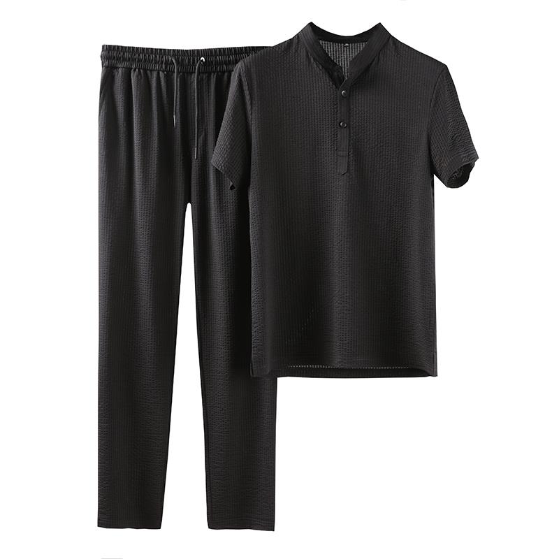 Chinese style 2019 summer suit new pattern dad Thin section Summer wear motion leisure time Set of parts Borneol Short sleevedin the Men's clothing, Set , Leisure sports suit category - from Buy2taobao.com to provide professional Taobao agent buy service