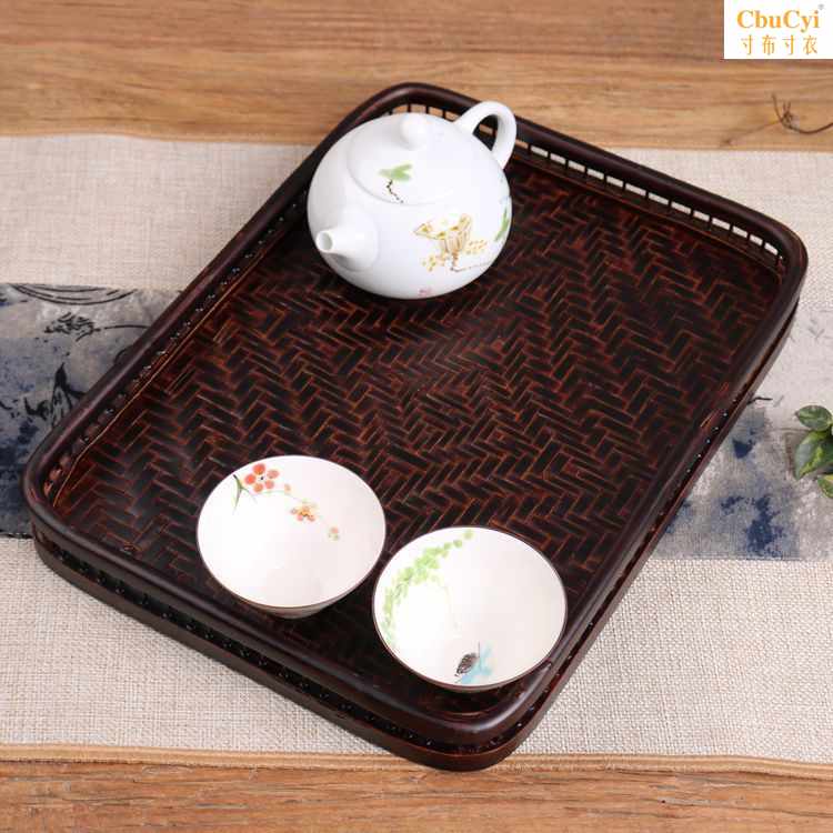 Retro Lacquer Bamboo Bamboo tray tea tray rectangle monolayer Tray Fruit plate hotel Refreshmentsin the Tableware , Tea set , Tea tray category - from Buy2taobao.com to provide professional Taobao agent buy service