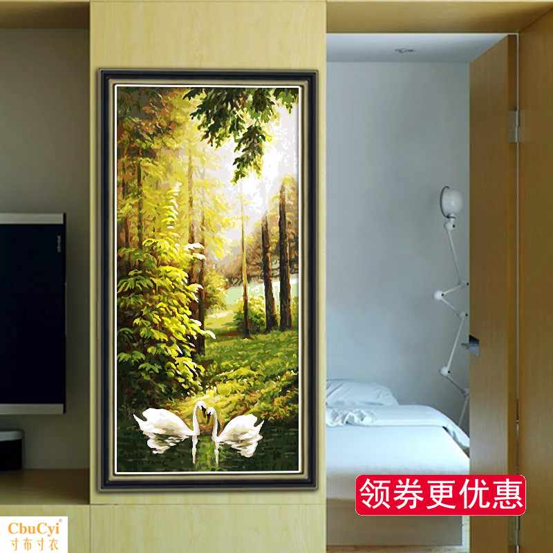 diy number Oil Painting Hand drawn manual Oil painting Vertical version Entrance Corridor Scenery Morningin the Home accessories , Decorative painting , DIY/Digital painting category - from Buy2taobao.com to provide professional Taobao agent buy service