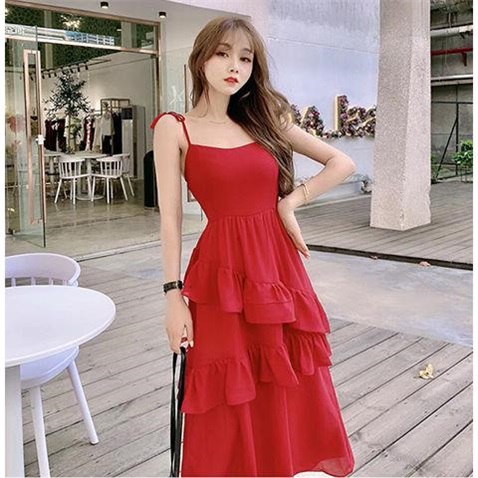 LO sexy camisole Dress Seaside on vacation 2019 Summer wear new pattern temperament Cake skirt Mid length versionin the Sports/Yoga/Fitness/Fans supplies , Yoga , Yoga clothes category - from Buy2taobao.com to provide professional Taobao agent buy service