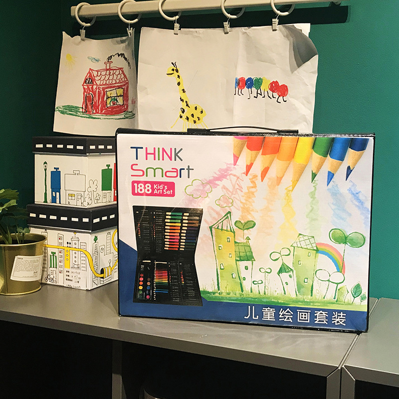 儿童画画套装学习用品水彩笔蜡笔油画棒绘画工具礼盒套装开学礼物|msdalam kategori Kamus elektronik/buku kertas elektronik/alat tulis, bekalan sekolah setiap hari, Set alat tulis/Gift Box - dari Buy2taobao.com untuk memberikan perkhidmatan ejen Taobao profesional membeli