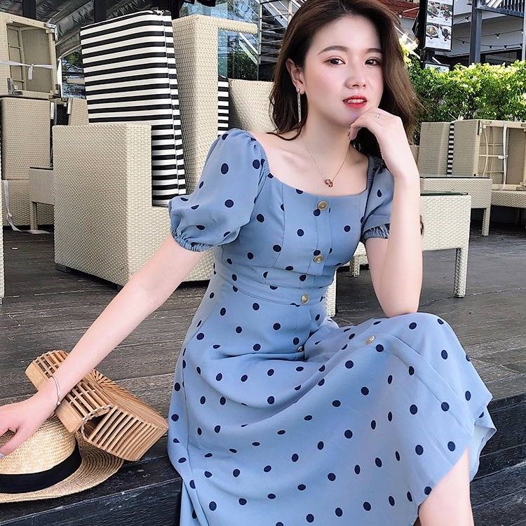 法式复古连衣裙女夏季大码气质少女茶歇裙宫廷风洋气显瘦波点长裙在类目 户外/登山/野营/旅行用品, 户外服装, 其他户外服装中 - 来自Buy2taobao.com提供专业的淘宝代购服务