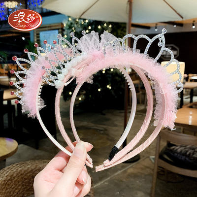 儿童水发卡超仙带齿防滑发箍皇冠可爱公主碎发女孩宝宝头箍女头饰