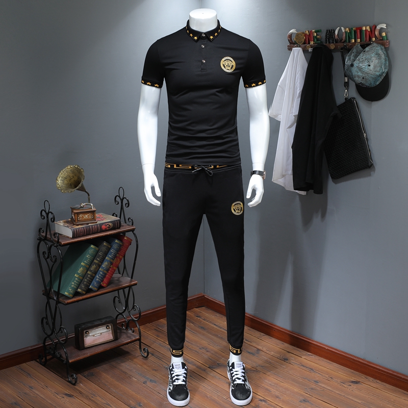 Agency purchase 2019 Embroidery Mercerized cotton Short sleeved Polo Self cultivation suit summer sweatpants Feet Casual pants trousersin the Men's clothing, Set , Leisure sports suit category - from Buy2taobao.com to provide professional Taobao agent buy service