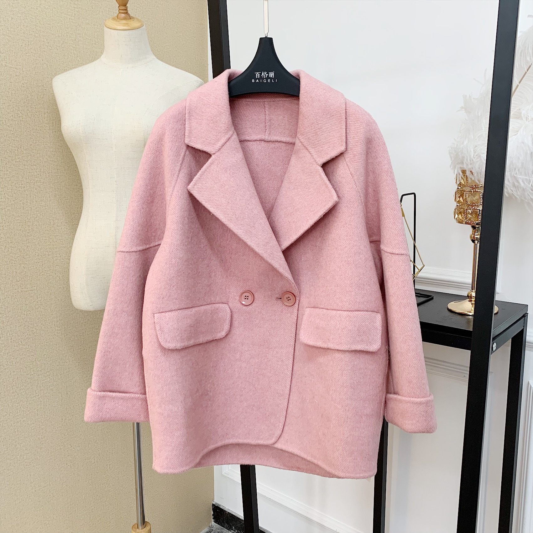 2019簡約風雙面呢大衣 B106在類目 女裝/女士精品, 毛呢外套中 - 來自Buy2taobao.com提供專業的淘寶代購服務