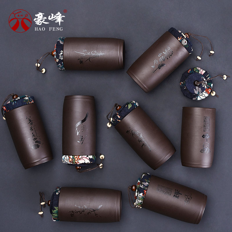 豪峰紫砂茶叶罐小号普洱储存罐梅兰竹菊防潮茶罐功夫茶具茶道配件|msdalam kategori pinggan mangkuk, set teh, caddy teh - dari Buy2taobao.com untuk memberikan perkhidmatan ejen Taobao profesional membeli