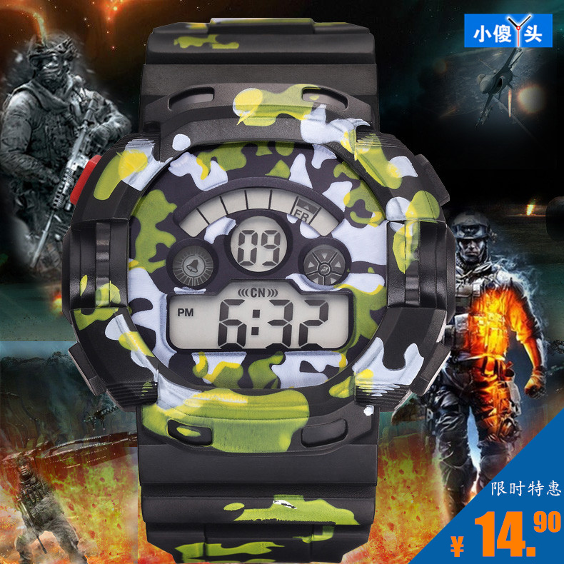 watch student waterproof Movement electronic form Teenagers run Men's watches digital outdoors multi-function army style watchin the Wristwatch , Watch category - from Buy2taobao.com to provide professional Taobao agent buy service