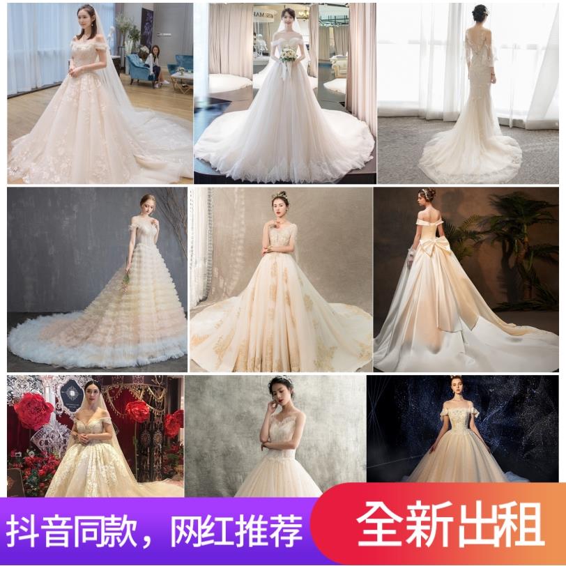 出租2019新款新娘壹字肩韓式修身顯瘦赫長拖尾孕婦婚紗在類目 女裝/女士精品, 婚紗/旗袍/禮服, 婚紗中 - 來自Buy2taobao.com提供專業的淘寶代購服務