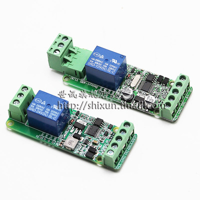 Modbus-Rtu 1路继电器模块 1路开关量输入/输出 RS485/TTL通讯