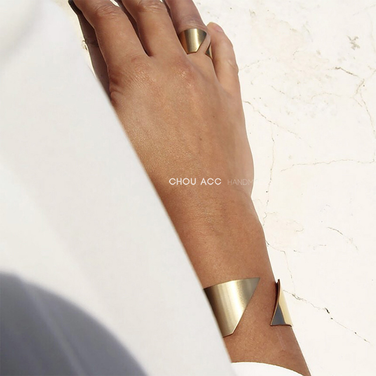 INS Europe and America Simplicity Frigidity CHIC designer Oblique Titanium wire drawing Bracelet Ring jewelryin the Accessories/Fashion Jewelry, Bracelet category - from Buy2taobao.com to provide professional Taobao agent buy service