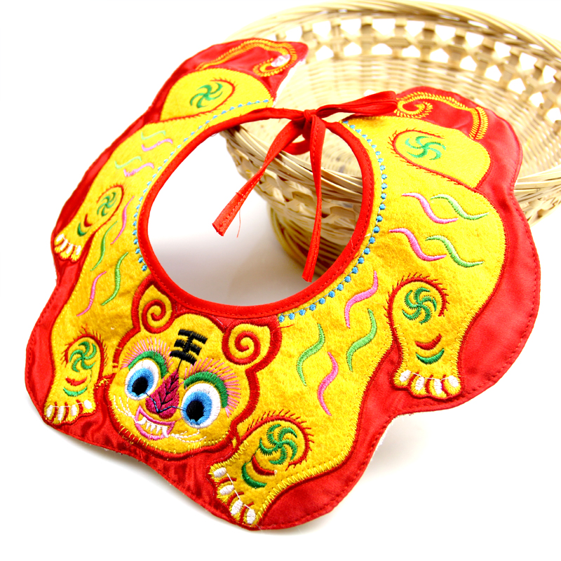 tiger Bib baby waterproof Bib Ethnic style Saliva towel Infants Saliva towel children Bib Wear both sidesin the Diapers/Care/Feeding/Push lathe , Cups/Tableware/Grind/Attachment , Bibs/Suction Hanjin/Rice pocket/Towel , Small bib category - from Buy2taobao.com to provide professional Taobao agent buy service