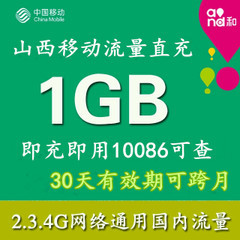 山西移动直充流量包1g 外省号禁拍30天有效期
