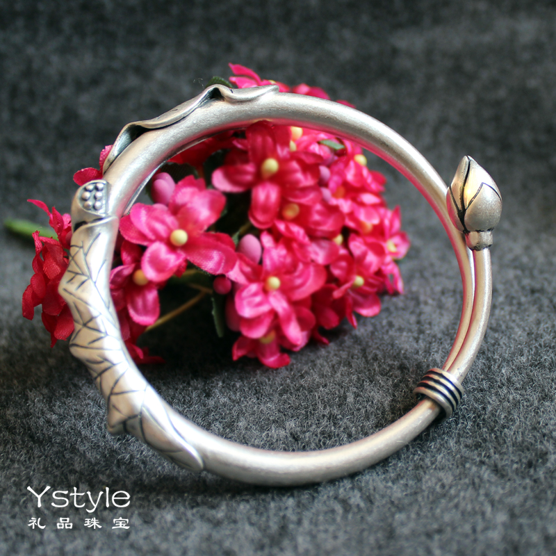 【Ystyle禮品珠寶】● S999足銀蓮花蓮葉手镯 複古民族風在類目 飾品/流行首飾/時尚飾品新, 手鐲中 - 來自Buy2taobao.com提供專業的淘寶代購服務