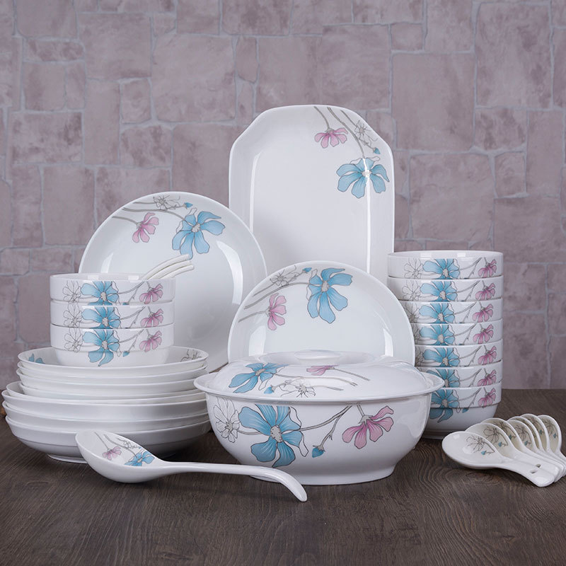 tableware 33 Bone Dishes suit Chinese Simple household plate ceramics Bowl plate 4 Jingdezhen Porcelainin the Tableware , Tableware , Porcelain tableware suit category - from Buy2taobao.com to provide professional Taobao agent buy service