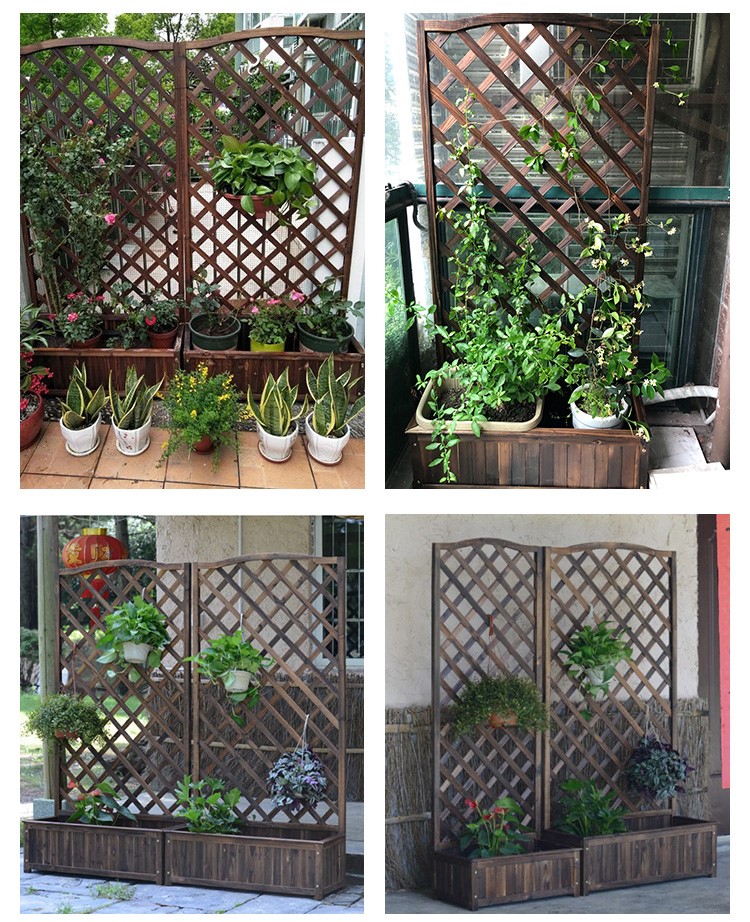 阳台户外屏风花盆架防腐木围栏网格花槽庭院装饰爬藤架木栅栏隔断在类目 鲜花速递/花卉仿真/绿植园艺, 园艺用品, 大型篱笆/栅栏中 - 来自Buy2taobao.com提供专业的淘宝代购服务
