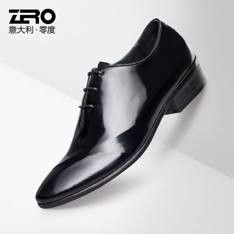 Zero零度男鞋 尖头英伦商务正装皮鞋男系带真皮潮鞋亮皮婚鞋新郎在类目 流行男鞋, 低帮鞋中 - 来自Buy2taobao.com提供专业的淘宝代购服务