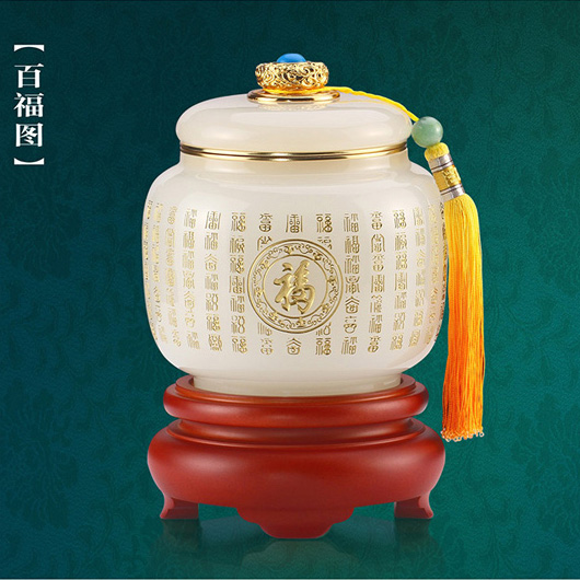 百福图茶叶罐琉璃摆件高档礼品新年礼品送客户送长辈送领导在类目 餐饮具, 茶具, 茶叶罐中 - 来自Buy2taobao.com提供专业的淘宝代购服务