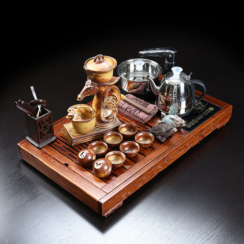 tea set suit household Simplicity Tea Rosewood Four electrothermal Magnetic furnace solid wood tea tray Cinnabar Kung Fu Cupin the Tableware , Tea set , Kung Fu Tea category - from Buy2taobao.com to provide professional Taobao agent buy service