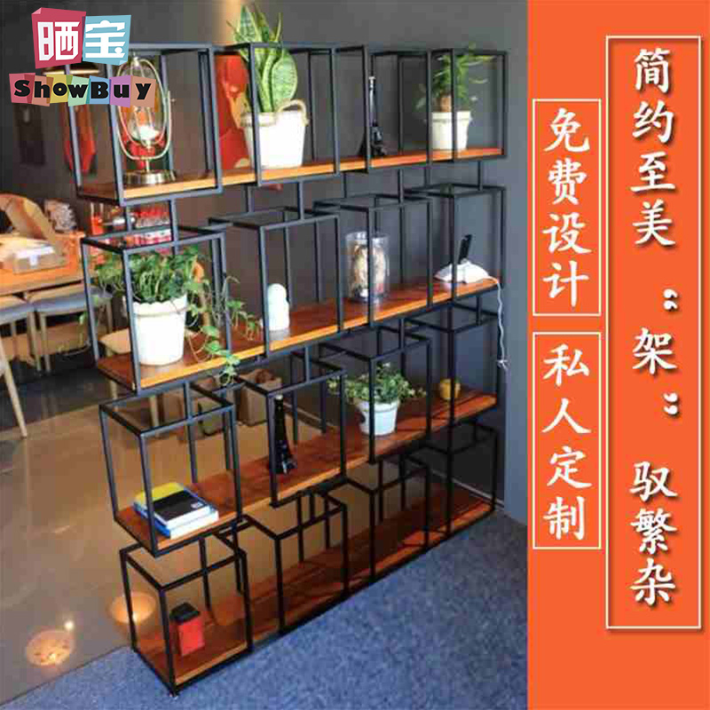 LOFT American style Retro Shelf Iron art bookshelf solid wood Display rack Industry screen partition Shelving Display rackin the Business/Office Furniture , Office Furniture , Wall panels , Office wall/Off category - from Buy2taobao.com to provide professional Taobao agent buy service