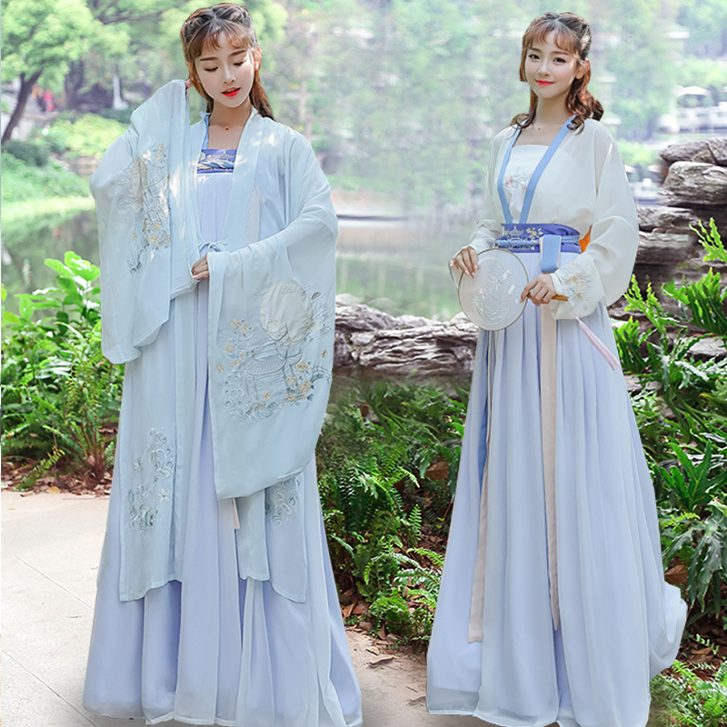 Antique daily wear Summer woman student element Wide sleeves Fairy skirt Chinese style Wei-Jin period Hanfu Ruskirtin the Women's clothing/Boutique , Costume/National costume/Stage costumes , National costume/Costumes category - from Buy2taobao.com to provide professional Taobao agent buy service