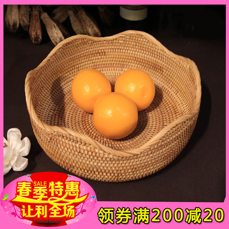 藤编水果篮子越南秋藤花边2件套果盘果篓藤艺零食糖果干果收纳筐|ruв категории посуда, посуда, фрукты бассейна/компот/корзина - от Buy2taobao.com для оказания профессиональной услуги покупки агента Taobao