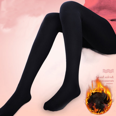 打底袜女中厚秋冬款打底裤加绒连脚踩脚纯色女一体裤光腿肉色